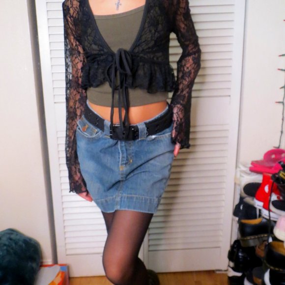 American Eagle Outfitters Mini denim Skirt Size 0 - Picture 1 of 5